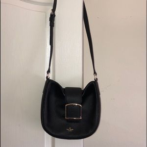 Kate Spade black leather crossbody purse